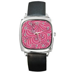 Pattern Doodle Design Drawing Square Metal Watch by Pakrebo