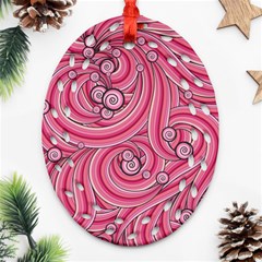 Pattern Doodle Design Drawing Oval Filigree Ornament (two Sides) by Pakrebo