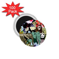 Zoo Animals Peacock Lion Hippo 1 75  Magnets (100 Pack)  by Pakrebo