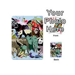 Zoo Animals Peacock Lion Hippo Playing Cards Double Sided (mini) by Pakrebo