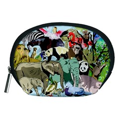 Zoo Animals Peacock Lion Hippo Accessory Pouch (medium) by Pakrebo