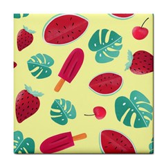 Watermelon Leaves Strawberry Tile Coasters by Pakrebo