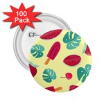 Watermelon Leaves Strawberry 2.25  Buttons (100 pack)  Front