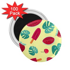 Watermelon Leaves Strawberry 2 25  Magnets (100 Pack)  by Pakrebo