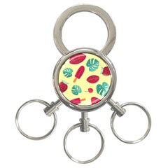 Watermelon Leaves Strawberry 3-ring Key Chain by Pakrebo