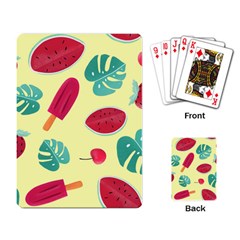 Watermelon Leaves Strawberry Playing Cards Single Design by Pakrebo