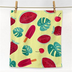 Watermelon Leaves Strawberry Face Towel by Pakrebo