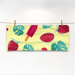 Watermelon Leaves Strawberry Hand Towel by Pakrebo