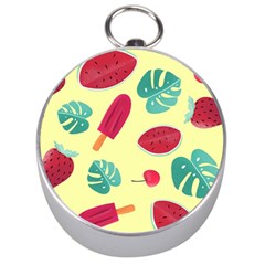 Watermelon Leaves Strawberry Silver Compasses by Pakrebo