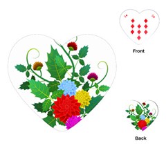 Flowers Floral Plants Nature Playing Cards (heart) by Pakrebo