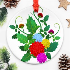 Flowers Floral Plants Nature Round Ornament (two Sides) by Pakrebo