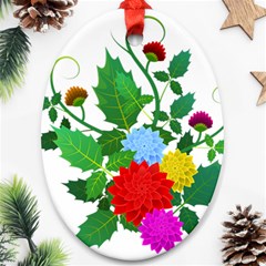 Flowers Floral Plants Nature Oval Ornament (two Sides) by Pakrebo