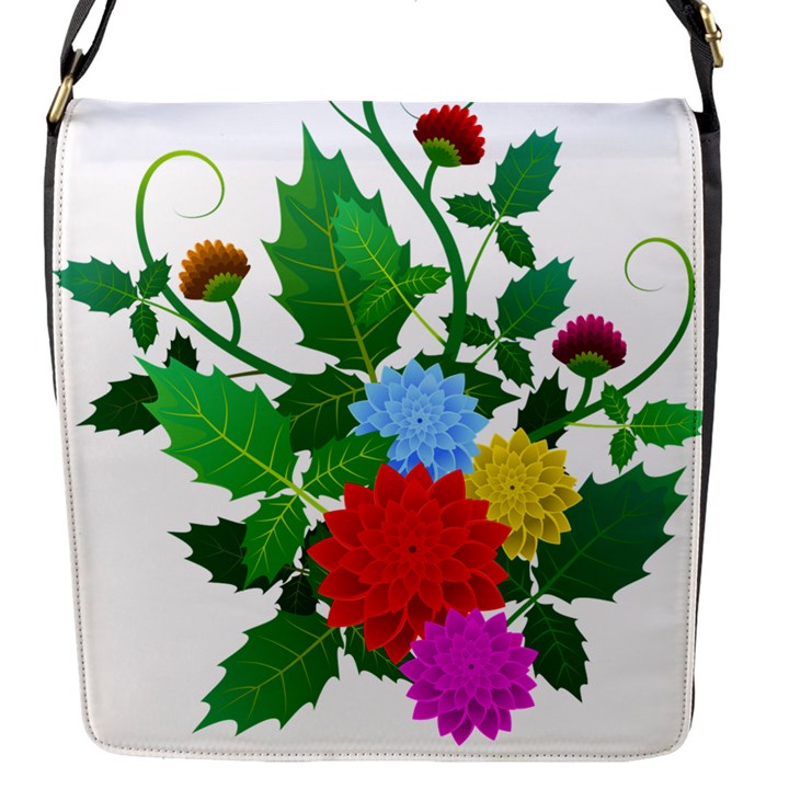 Flowers Floral Plants Nature Flap Closure Messenger Bag (S)