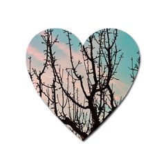 Fruit Tree Silhouette Aesthetic Heart Magnet by Pakrebo