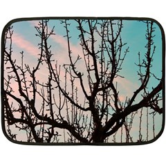 Fruit Tree Silhouette Aesthetic Double Sided Fleece Blanket (mini)  by Pakrebo