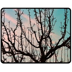 Fruit Tree Silhouette Aesthetic Double Sided Fleece Blanket (medium)  by Pakrebo