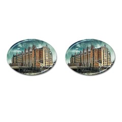 Architecture City Building Travel Cufflinks (oval) by Pakrebo