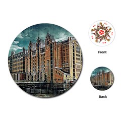 Architecture City Building Travel Playing Cards (round) by Pakrebo