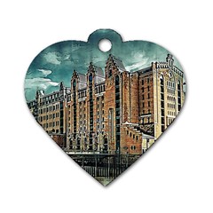 Architecture City Building Travel Dog Tag Heart (one Side) by Pakrebo