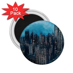 Cityscape Buildings Skyscraper 2 25  Magnets (10 Pack)  by Pakrebo