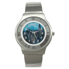 Cityscape Buildings Skyscraper Stainless Steel Watch by Pakrebo