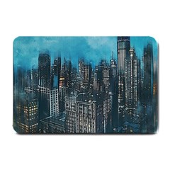 Cityscape Buildings Skyscraper Small Doormat  by Pakrebo