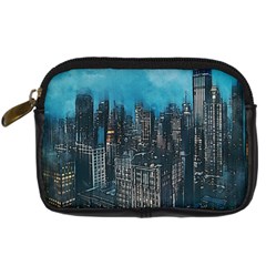 Cityscape Buildings Skyscraper Digital Camera Leather Case by Pakrebo