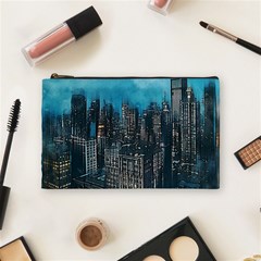 Cityscape Buildings Skyscraper Cosmetic Bag (medium) by Pakrebo