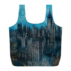 Cityscape Buildings Skyscraper Full Print Recycle Bag (l) by Pakrebo