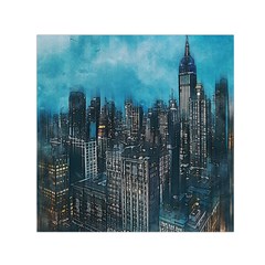 Cityscape Buildings Skyscraper Small Satin Scarf (square) by Pakrebo