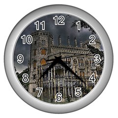 Castle Mansion Architecture House Wall Clock (silver) by Pakrebo