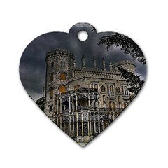 Castle Mansion Architecture House Dog Tag Heart (two Sides) by Pakrebo