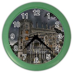 Castle Mansion Architecture House Color Wall Clock by Pakrebo