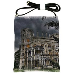 Castle Mansion Architecture House Shoulder Sling Bag by Pakrebo