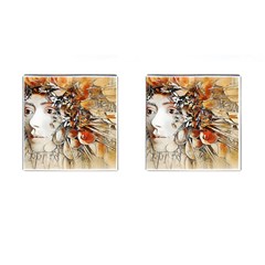 Collage Art The Statue Of Shell Cufflinks (square) by Pakrebo