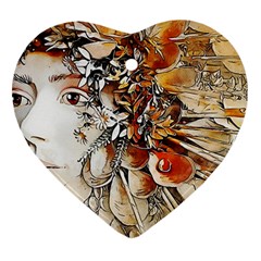 Collage Art The Statue Of Shell Heart Ornament (two Sides) by Pakrebo