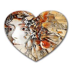 Collage Art The Statue Of Shell Heart Mousepads by Pakrebo