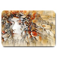 Collage Art The Statue Of Shell Large Doormat  by Pakrebo