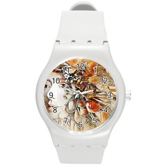 Collage Art The Statue Of Shell Round Plastic Sport Watch (m) by Pakrebo