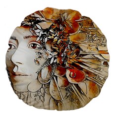 Collage Art The Statue Of Shell Large 18  Premium Flano Round Cushions by Pakrebo