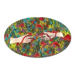 Touch Watercolor Xie Shihong Art Oval Magnet by Pakrebo