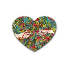 Touch Watercolor Xie Shihong Art Heart Coaster (4 Pack)  by Pakrebo