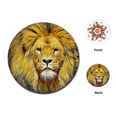 Lion Lioness Wildlife Hunter Playing Cards (round) by Pakrebo