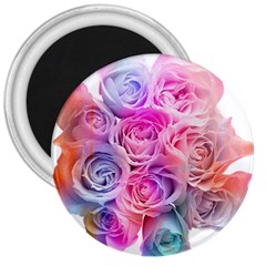 Rose Bouquet Flower Petal Floral 3  Magnets by Pakrebo