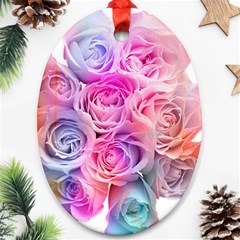 Rose Bouquet Flower Petal Floral Ornament (oval) by Pakrebo