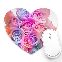 Rose Bouquet Flower Petal Floral Heart Mousepads by Pakrebo