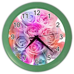 Rose Bouquet Flower Petal Floral Color Wall Clock by Pakrebo