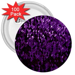 Sequins  White Purple 3  Buttons (100 Pack)  by Pakrebo