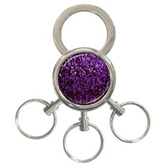 Sequins  White Purple 3-ring Key Chain by Pakrebo