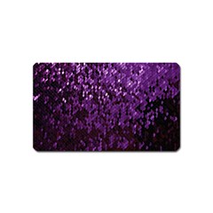 Sequins  White Purple Magnet (name Card) by Pakrebo